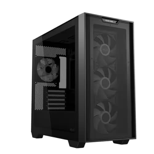 Asus A21 PLUS Micro ATX Mini Tower Black with Tempered Glass Side Panel image