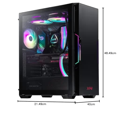 ADATA XPG STARKER ATX Mid Tower Black with Tempered Glass Side Panel, USB 3.2 Gen 1 Type-A Front Panel, and 400 x 215 x 465 mm Dimensions image