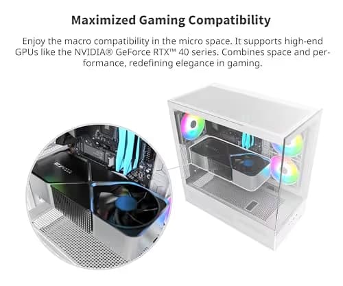 MONTECH XR Panoramic High Airflow ATX PC Case, 3 ARGB PWM Fans, White image
