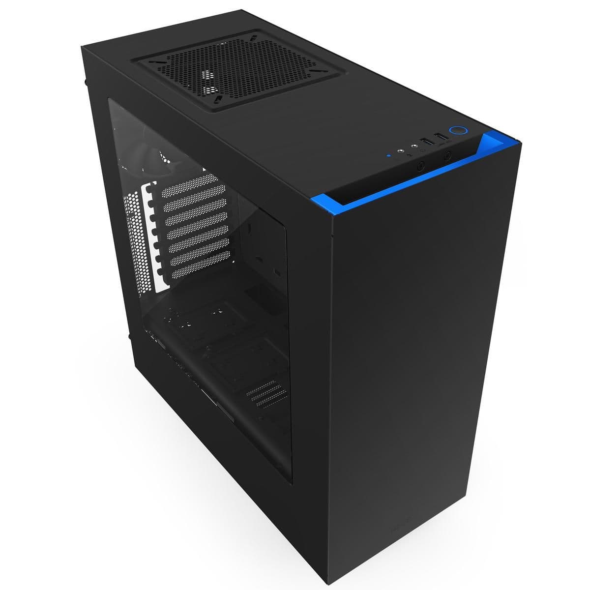 NZXT S340 ATX Mid Tower Black / Blue Acrylic Side Panel image