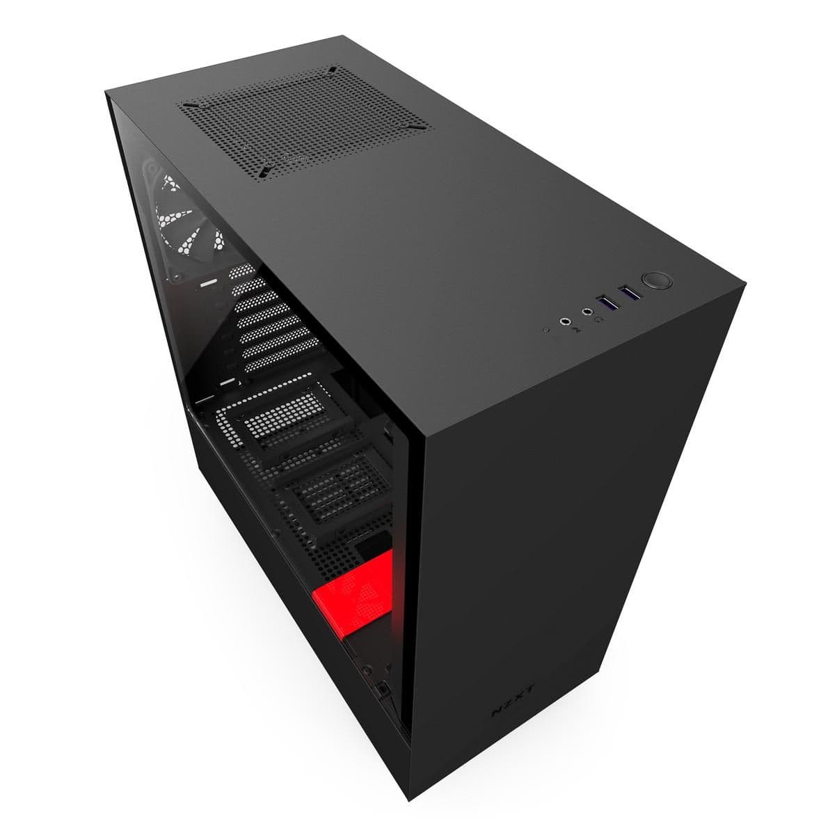 NZXT H500 ATX Mid Tower Black / Red with Tempered Glass Side Panel and USB 3.2 Gen 1 Type-A main image