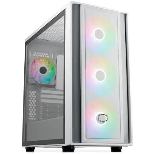Cooler Master MasterBox 600 ATX Mid Tower White Tempered Glass Side Panel main image
