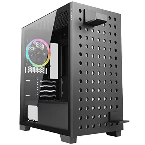 Azza Elise MicroATX Mid Tower Black / Pink Tempered Glass Side Panel image