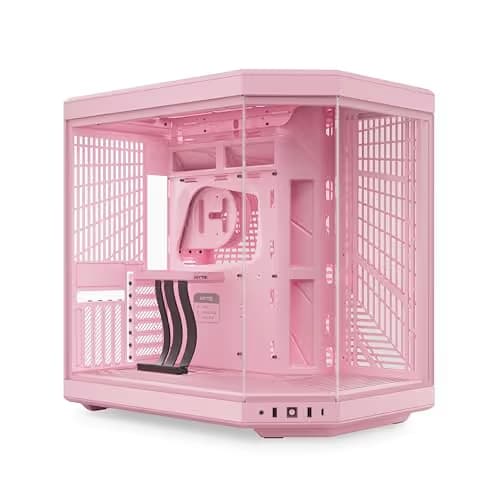 HYTE Y70 ATX Mid Tower Strawberry Milk Pink Tempered Glass Side Panel image