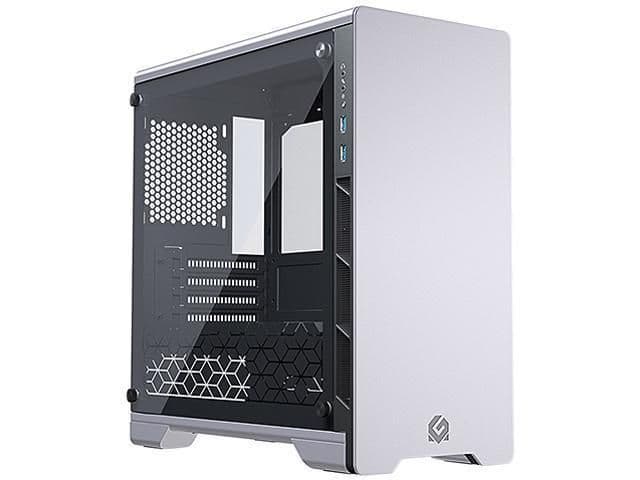 MagniumGear Neo Micro V2 Micro ATX Mid Tower Silver / Black with Tempered Glass Side Panel and USB 3.2 Gen 1 Type-A Front Panel main image