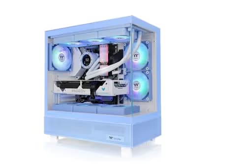 Thermaltake View 270 TG ARGB Hydrangea Blue Mid Tower Chassis Tempered Glass Side Panel image