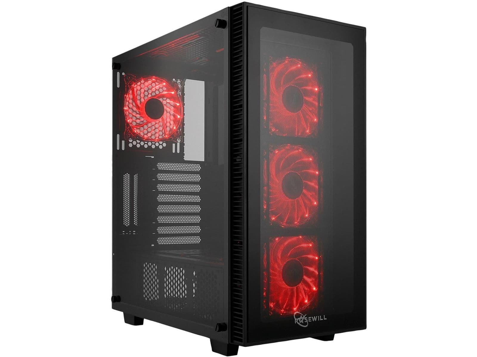 Rosewill CULLINAN MX-Red ATX Mid Tower Black / Red with Tempered Glass Side Panel and USB 3.2 Gen 1 Type-A, USB 2.0 Type-A main image