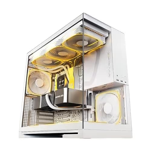 Geometric Future Model 5 ATX Mid Tower White with Tempered Glass Side Panel and USB 3.2 Gen 2x2 Type-C, USB 3.2 Gen 1 Type-A Front Panel image