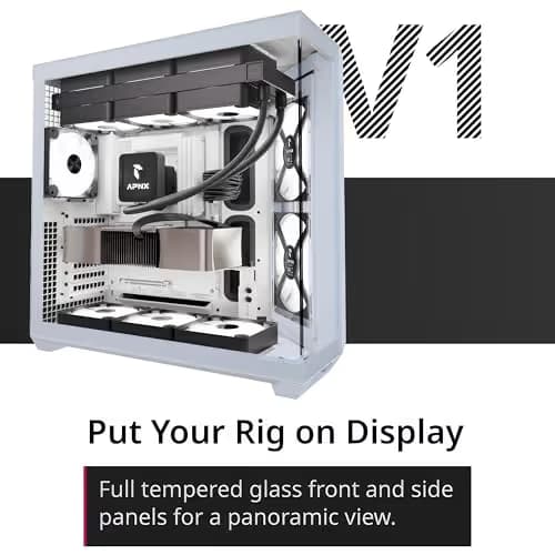 APNX V1 ATX Mid Tower Black / White with Tempered Glass Side Panel image