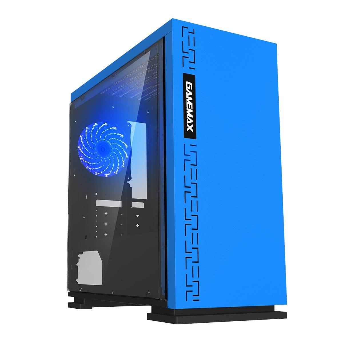 GameMax Expedition Micro ATX Mini Tower Blue with Acrylic Side Panel and USB 3.2 Gen 1 Type-A, USB 2.0 Type-A image