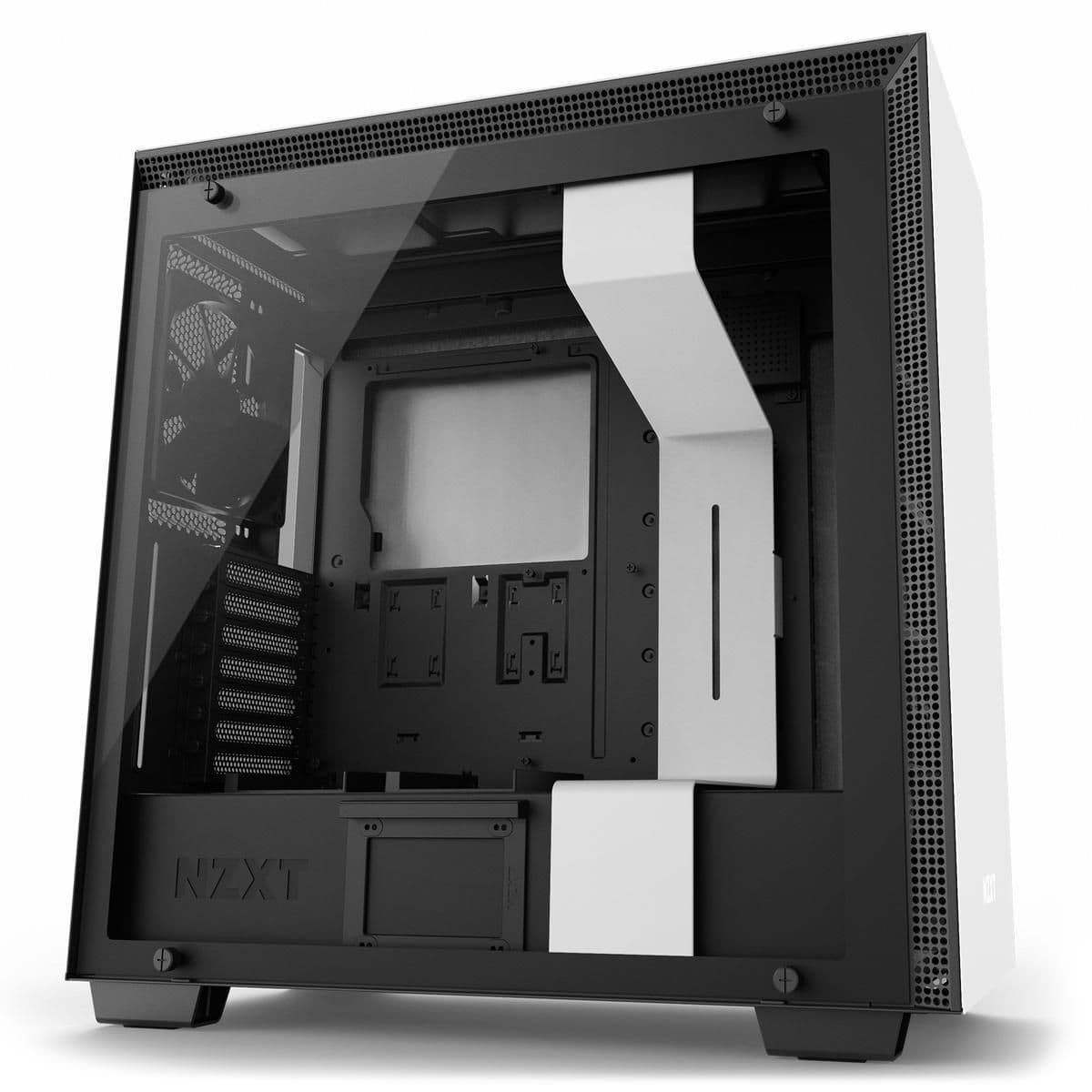 NZXT H700i ATX Mid Tower Black / White Tempered Glass Side Panel main image