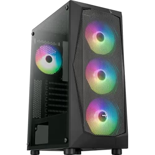 Aerocool Falcon V2 ATX Mid Tower Black with Tempered Glass Side Panel and Front Panel image