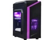 DIYPC F2 Micro ATX Mini Tower Black / Purple with Acrylic Side Panel and USB 3.2 Gen 1 Type-A USB 2.0 Type-A main image