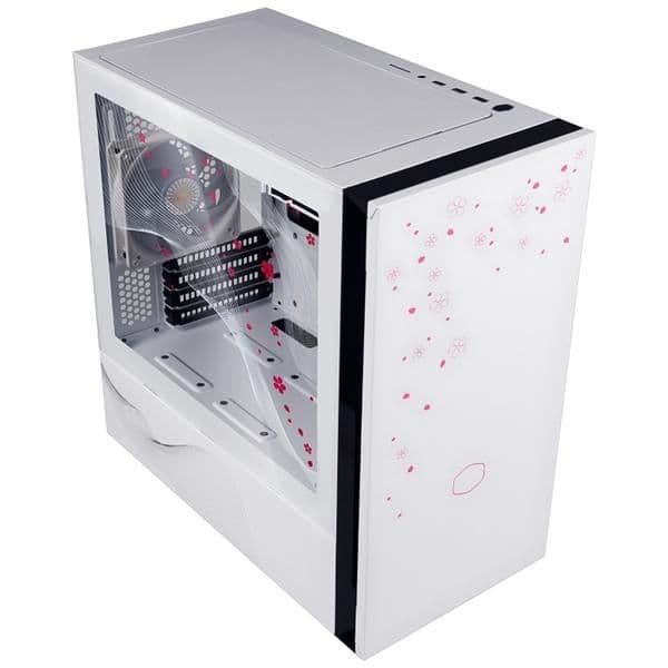 Cooler Master Silencio S400 Sakura Limited Edition Micro ATX Mini Tower White / Pink with Tempered Glass Side Panel and USB 3.2 Gen 1 Type-A main image