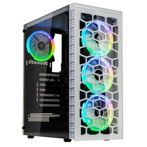 KOLINK Observatory Lite ATX Mid Tower White / Black Tempered Glass Side Panel main image