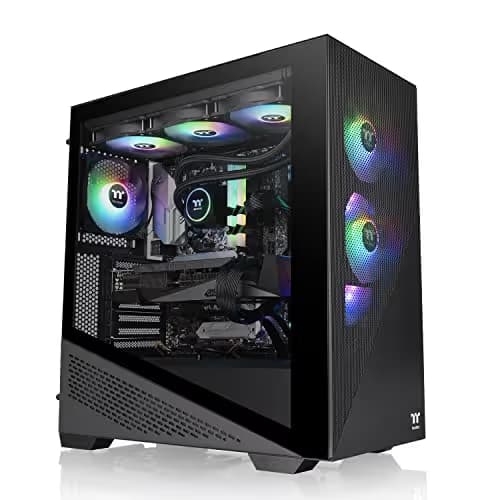 Thermaltake Divider 370 ATX Mid Tower Black Tempered Glass Side Panel ARGB image