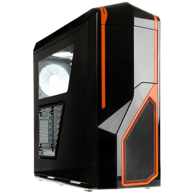 NZXT Phantom 410 ATX Mid Tower Black / Orange with Acrylic Side Panel and USB 3.2 Gen 1 Type-A USB 2.0 Type-A main image