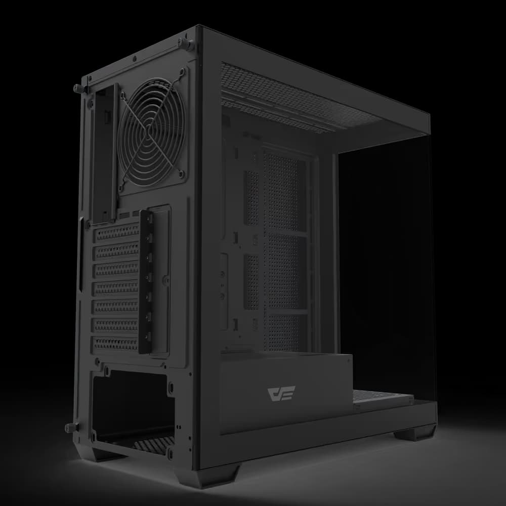darkFlash DS900 ATX Mid Tower Black with Tempered Glass Side Panel and USB 3.2 Gen 1 Type-A, USB 2.0 Type-A Front Panel PWM ARGB Fans image