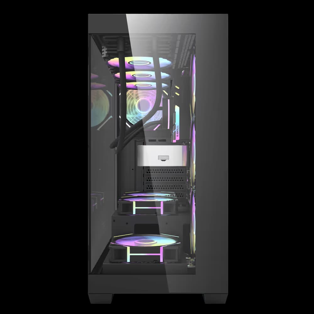 darkFlash DS900 ATX Mid Tower Black with Tempered Glass Side Panel and USB 3.2 Gen 1 Type-A, USB 2.0 Type-A Front Panel PWM ARGB Fans image