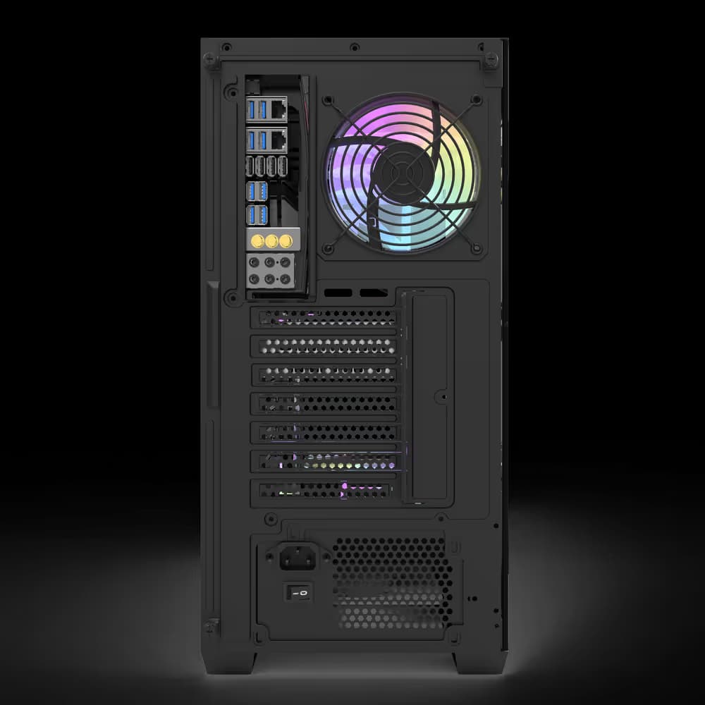 darkFlash DS900 ATX Mid Tower Black with Tempered Glass Side Panel and USB 3.2 Gen 1 Type-A, USB 2.0 Type-A Front Panel PWM ARGB Fans image
