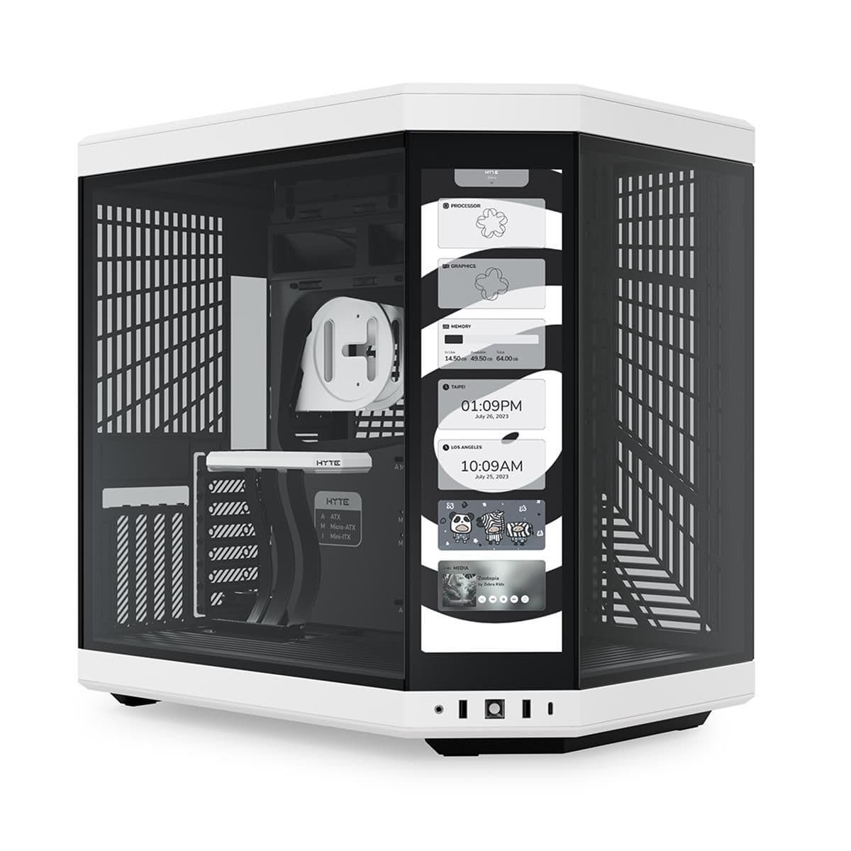 HYTE Y70 Touch ATX Mid Tower Black / White with Tempered Glass Side Panel and USB 3.2 Gen 2 Type-C USB 3.2 Gen 1 Type-A image