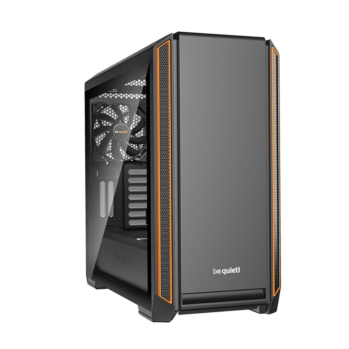 be quiet! Silent Base 601 ATX Mid Tower Black / Orange Tempered Glass Side Panel image