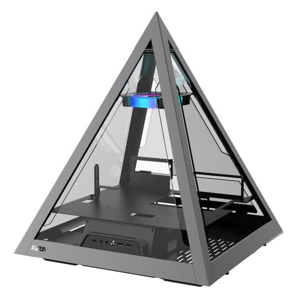 Azza PYRAMID 804 ATX Mid Tower Silver / Black Tempered Glass Side Panel, USB 3.2 Gen 2 Type-C, USB 3.2 Gen 1 Type-A main image