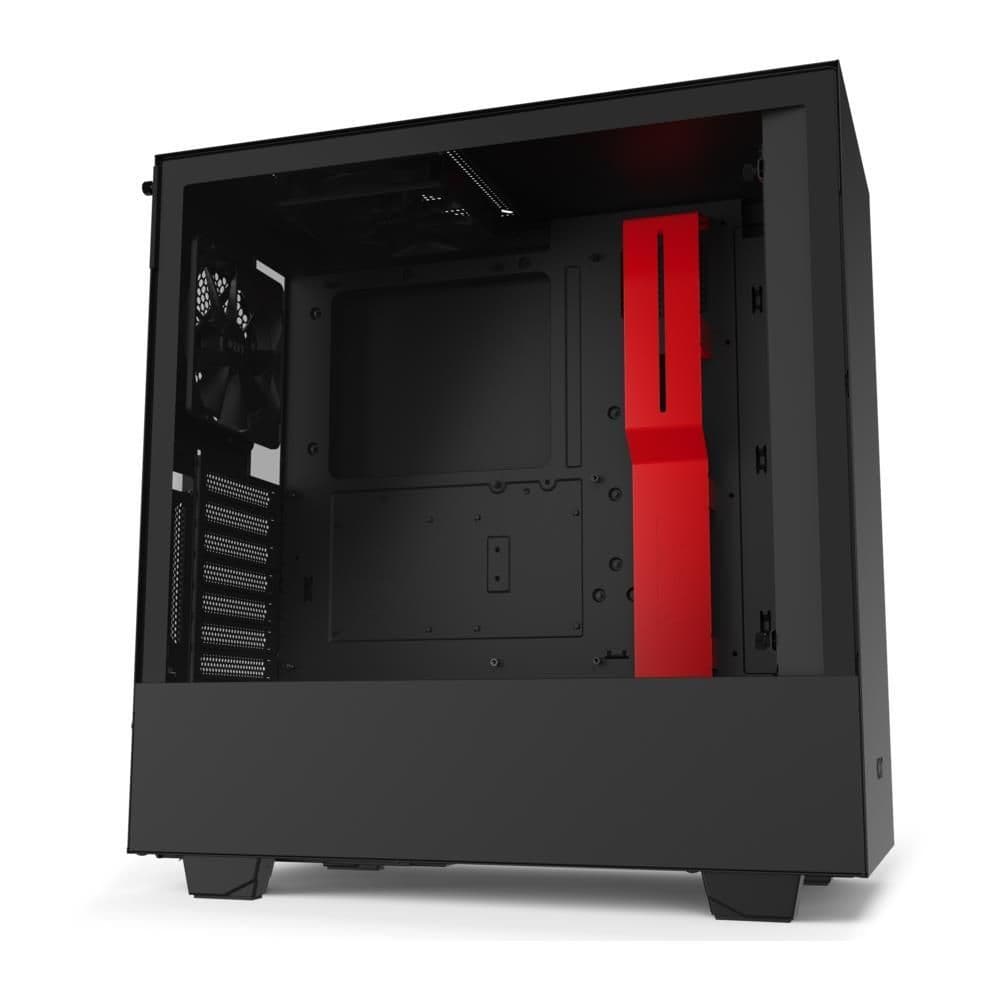 NZXT H510i ATX Mid Tower Black / Red Tempered Glass Side Panel image