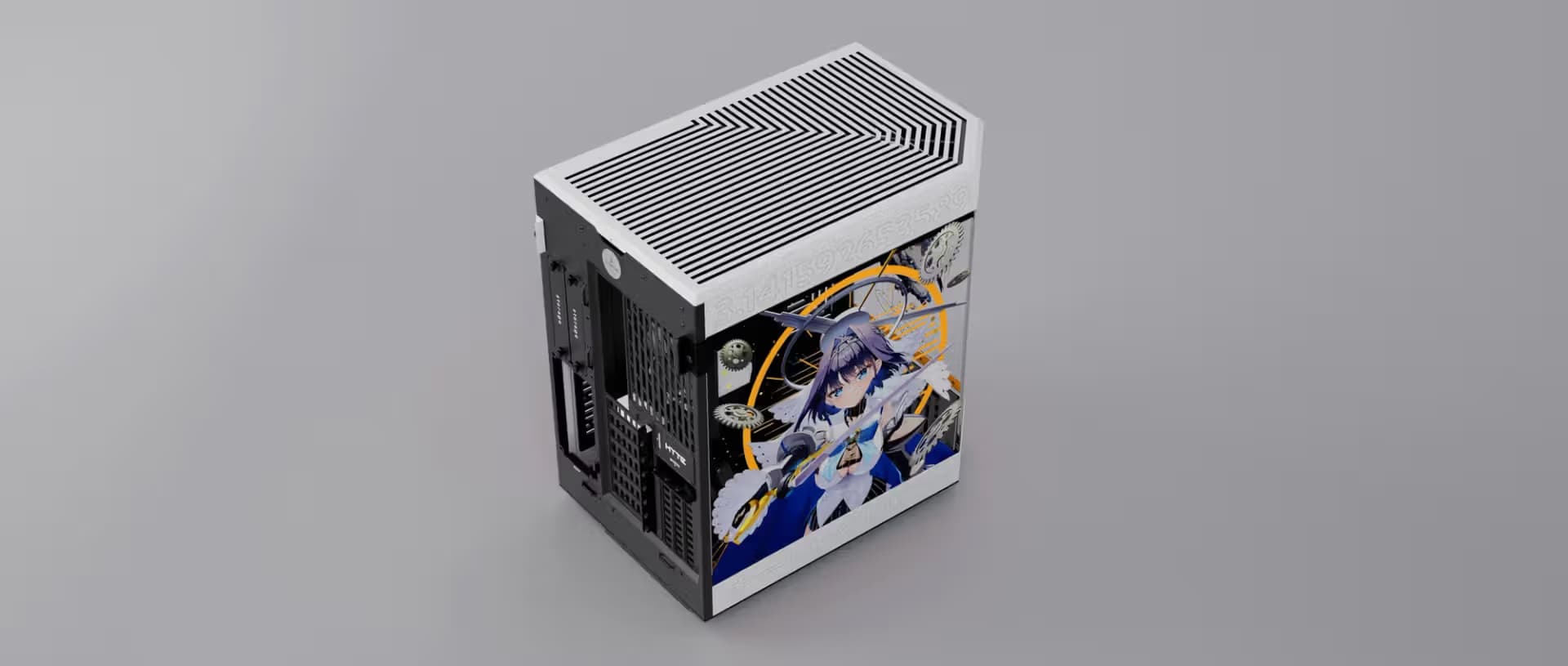 HYTE Y60 OURO KRONII Limited Edition ATX Mid Tower White / Black with Tempered Glass Side Panel image