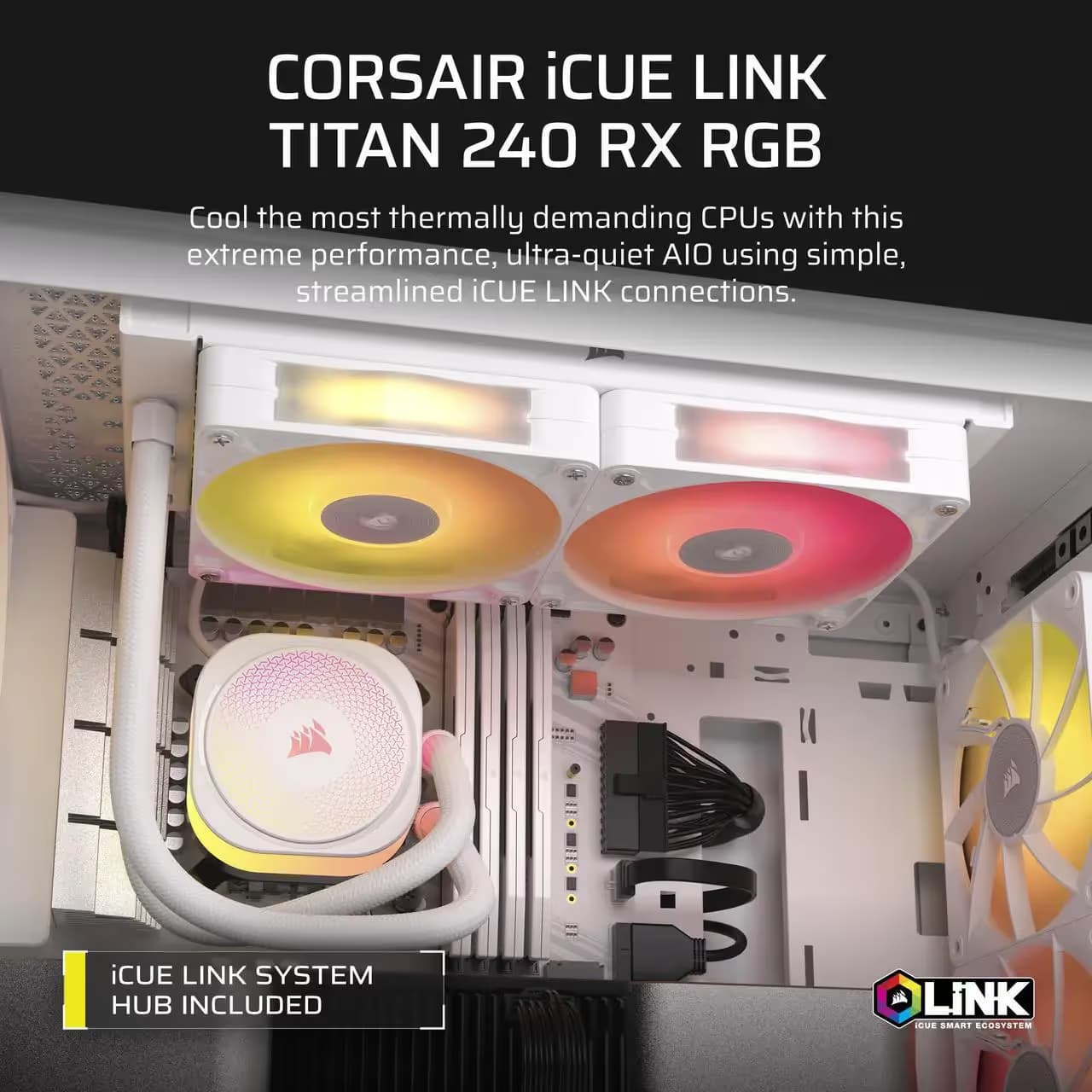 Corsair iCUE LINK TITAN 240 RX Water 240mm RGB White image