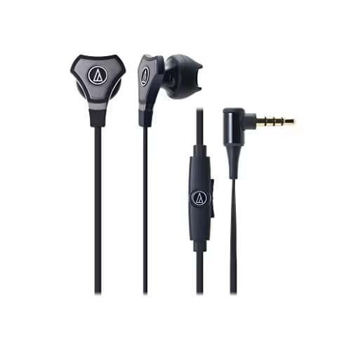 Audio-Technica ATH-CHX5ISBK Closed Earbud With Microphone image