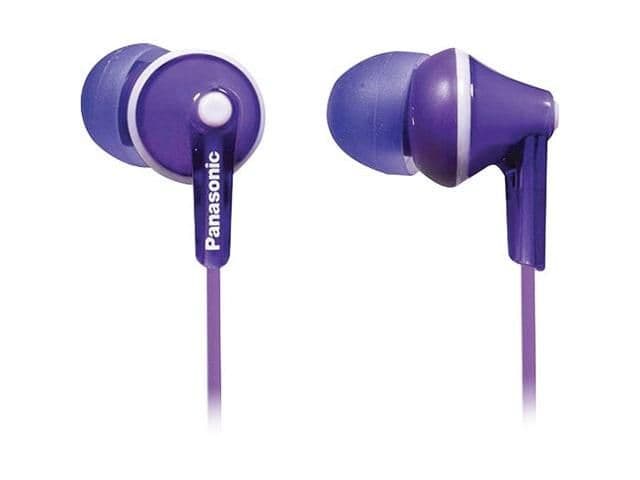 Panasonic RP-HJE120-V Closed-Back White / Purple Earbuds image