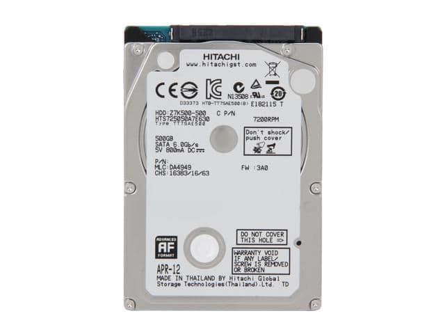 Hitachi Travelstar Z7K500 500 GB HDD 7200RPM 2.5" SATA 6.0 Gb/s main image