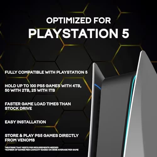 Fantom Drives VENOM8 PS5 1TB M.2 SSD NVMe PCIe 4.0 image