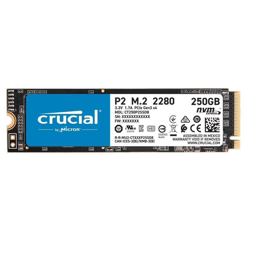 Crucial P2 250 GB SSD M.2-2280 PCIe 3.0 X4 NVMe main image