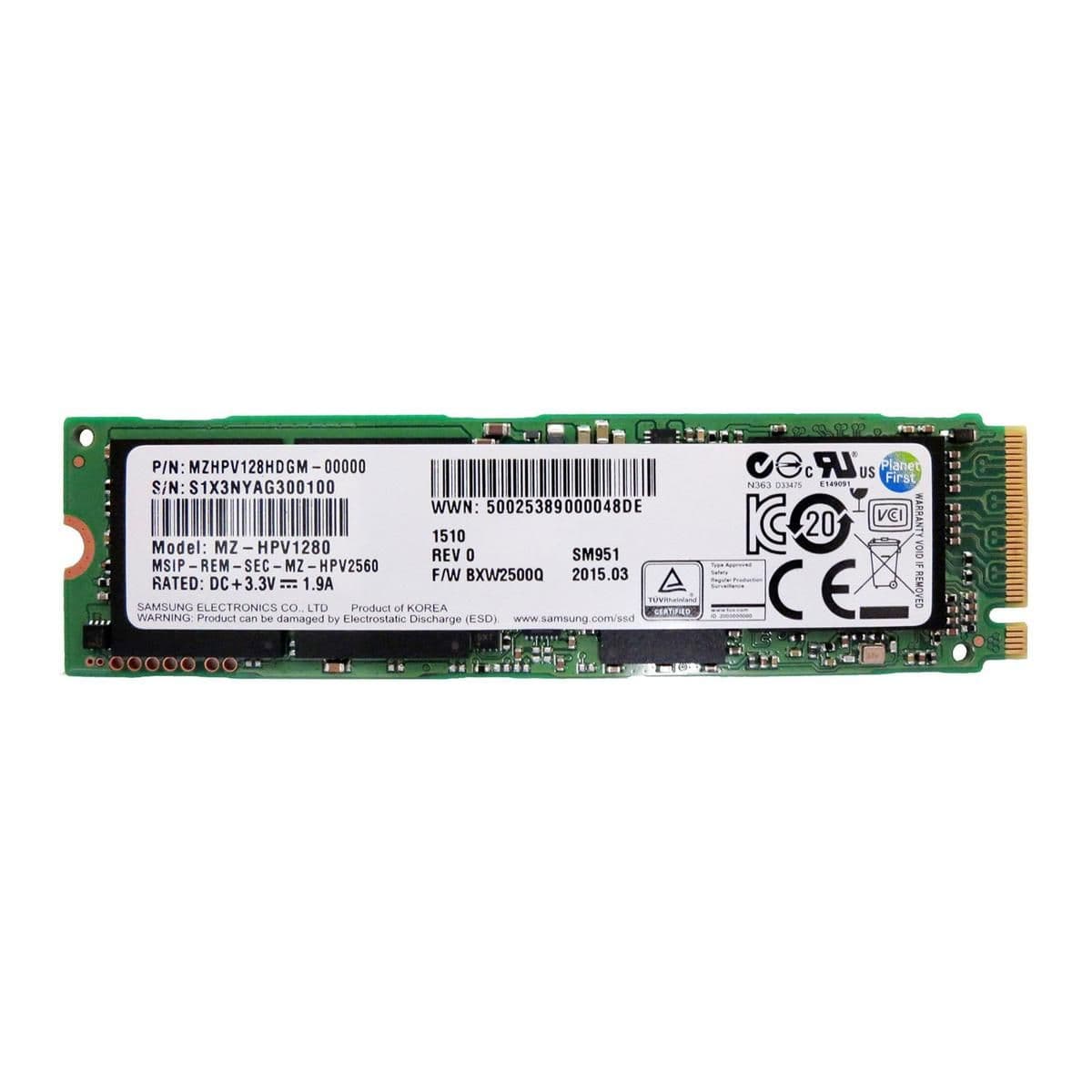 Samsung MZVPV128HDGM-00000 128GB SSD M.2-2280 PCIe 3.0 X4 NVMe image