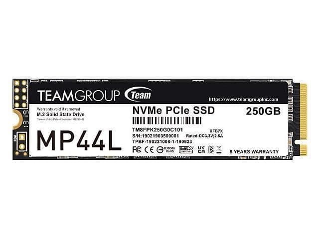 TEAMGROUP MP44L 250GB M.2-2280 SSD PCIe 4.0 X4 NVMe main image