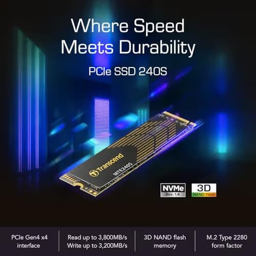 Transcend MTE240S 500GB SSD M.2-2280 PCIe 4.0 X4 NVMe image