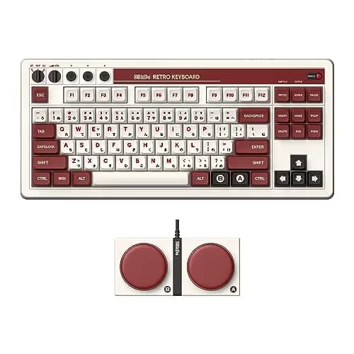 8BitDo Retro Fami Wired/Bluetooth/Wireless Mechanical Gaming Keyboard image