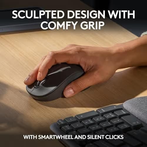 Logitech Wave Keys MK670 Bluetooth/Wireless/Wired Ergonomic Keyboard With Optical Mouse image