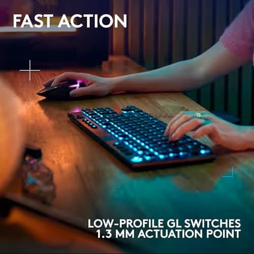 Logitech G915 LIGHTSPEED TKL RGB Wireless/Wired/Bluetooth Logitech Low-Profile GL Linear Gaming Keyboard image