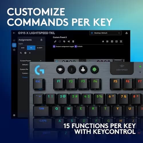Logitech G915 LIGHTSPEED TKL RGB Wireless/Wired/Bluetooth Logitech Low-Profile GL Linear Gaming Keyboard image