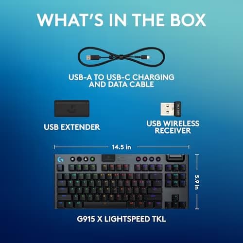 Logitech G915 LIGHTSPEED TKL RGB Wireless/Wired/Bluetooth Logitech Low-Profile GL Linear Gaming Keyboard image