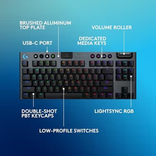 Logitech G915 LIGHTSPEED TKL RGB Wireless/Wired/Bluetooth Mechanical Gaming Keyboard image
