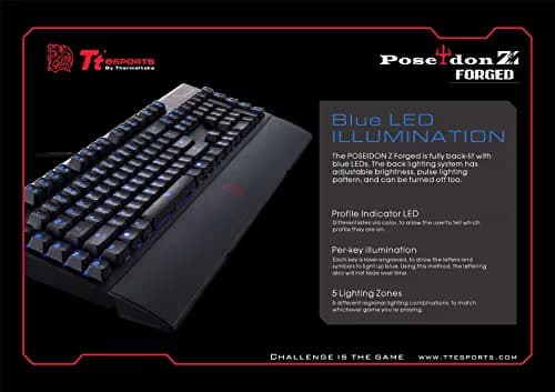 Thermaltake Poseidon Z Forged Kailh Blue Mechanical Wired Gaming Keyboard image