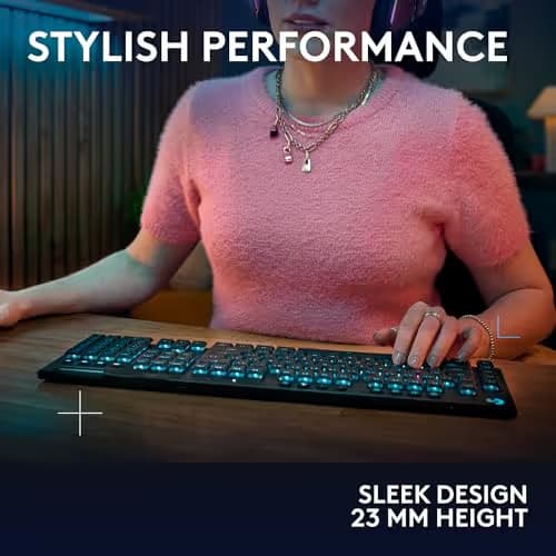 Logitech G915 X LIGHTSPEED RGB Low-Profile GL Tactile Wired/Wireless/Bluetooth Gaming Keyboard image