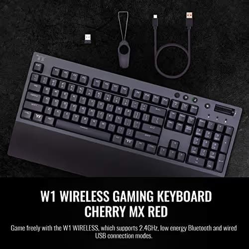 Thermaltake W1 Wireless/Bluetooth/Wired Standard Cherry MX Red Mechanical Keyboard image