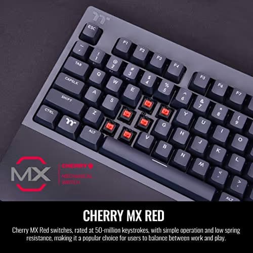 Thermaltake W1 Wireless/Bluetooth/Wired Standard Cherry MX Red Mechanical Keyboard image