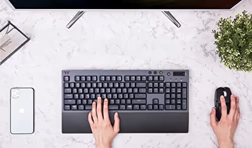 Thermaltake W1 Wireless/Bluetooth/Wired Standard Cherry MX Red Mechanical Keyboard image