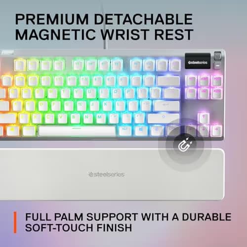 SteelSeries Apex 7 TKL Ghost RGB Wired SteelSeries QX2 Red Gaming Keyboard image